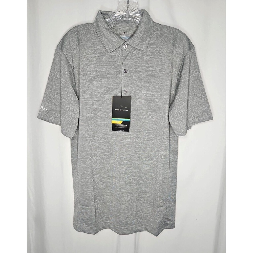 Page &‎ Tuttle Men's Gray Short Sleeve Pullover Golf Polo Shirt Size Small